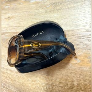 Gucci brown and beige acetate glitter sunglasses